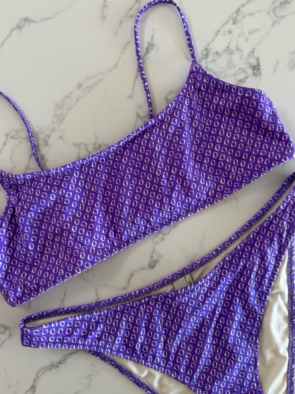 Triangl Swimwear Mica Scoop Crop Bikini SET - Haze Purple - Size Large - Picture 2 of 9